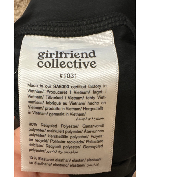 Girlfriend Collective 1031 Cleo Halter Tank Top Black Size 6XL New - Picture 3 of 4